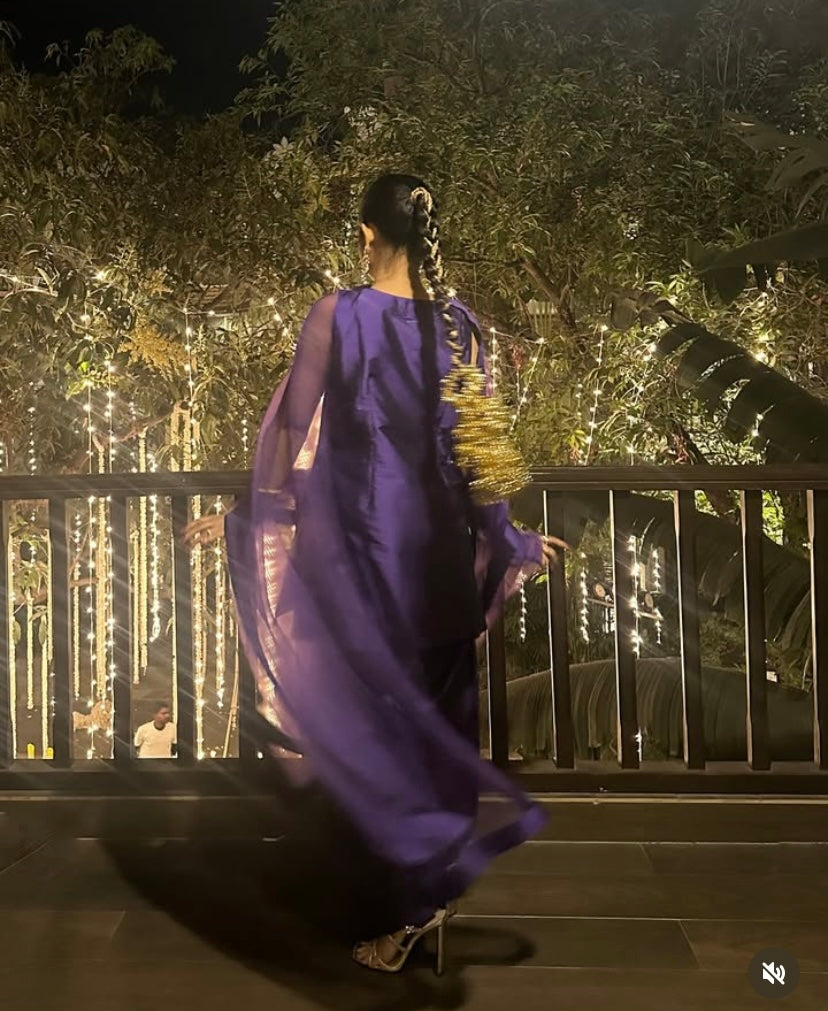 Purple Taffeta Suit Set